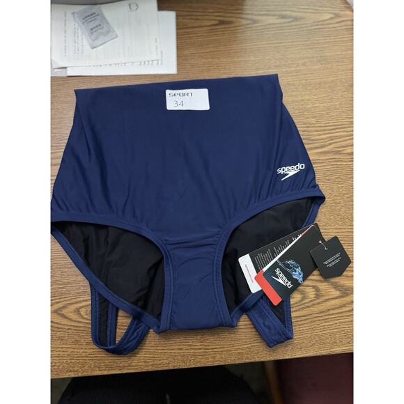 NWT Speedo Women Blue Ultraback One-Piece Bathing Swimsuit Swimwear Size 6 - Picture 1 of 3